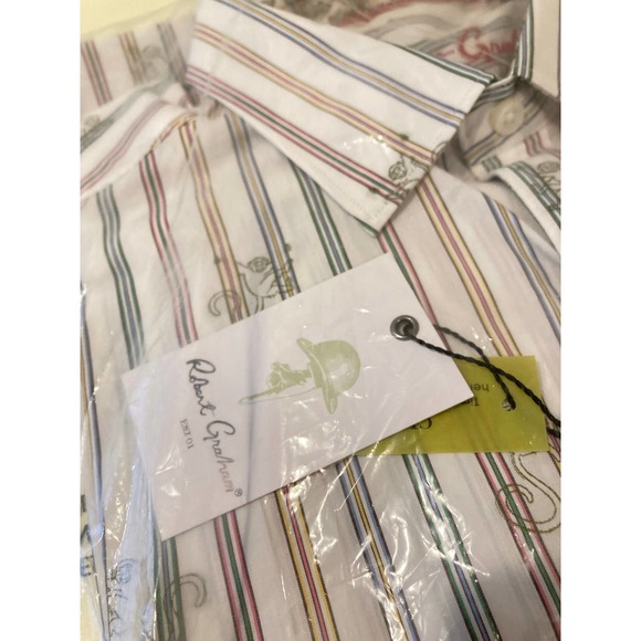 NWT Robert Graham Trinidad Monkey See Classic Fit Dress Shirt Size XL - Picture 4 of 7